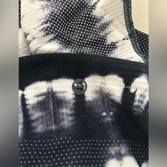 Lululemon Mens black & white tie dye Metal Vent Tech Long Sleeve Athletic - Picture 2 of 10